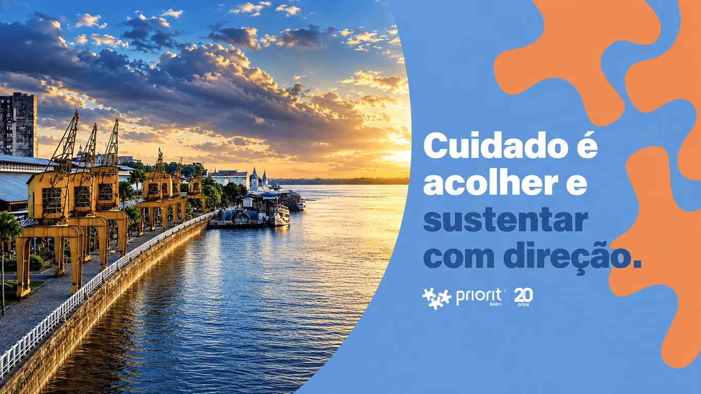 Imagem de belém e texto institucional